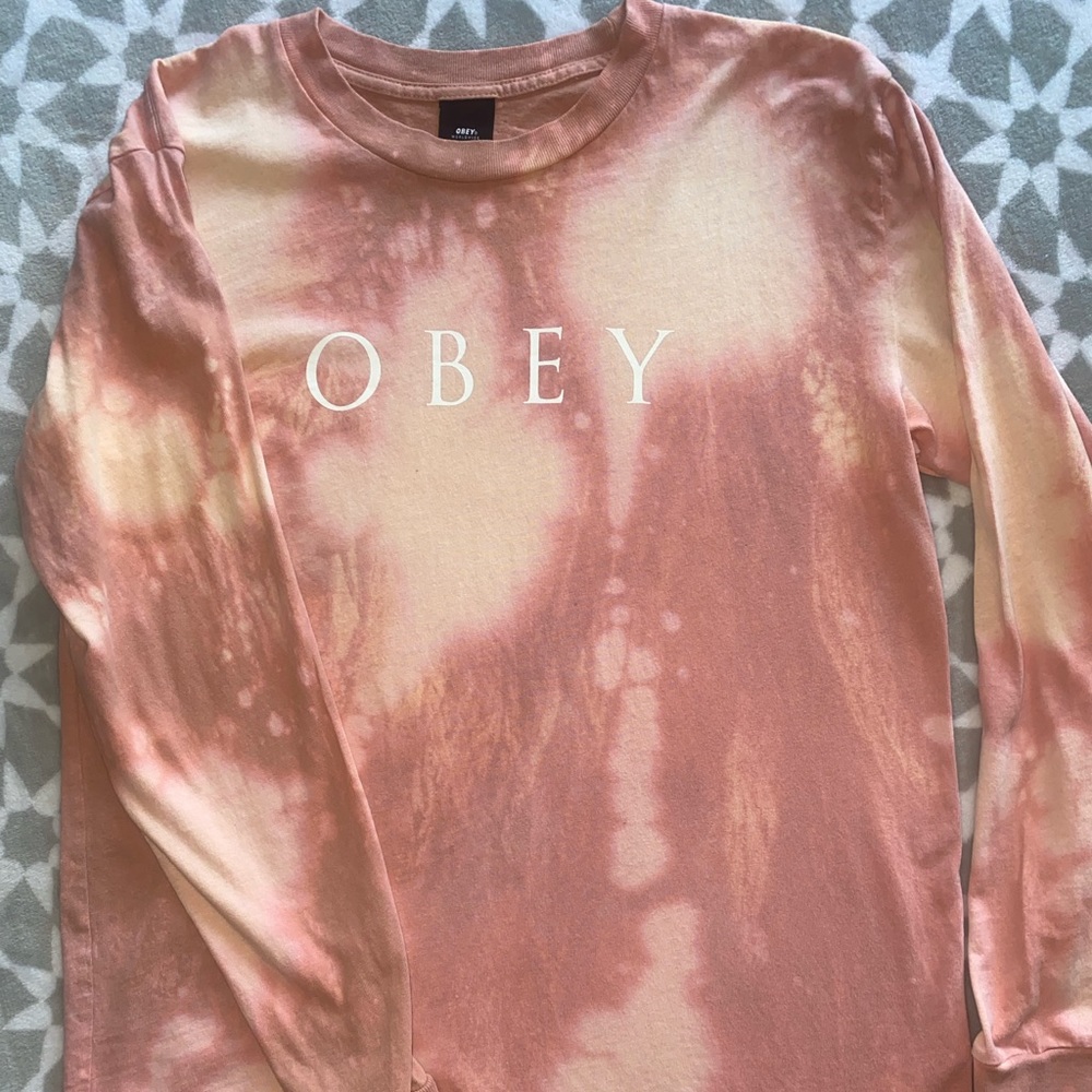 OBEY Pink Tie-Dye Long Sleeve